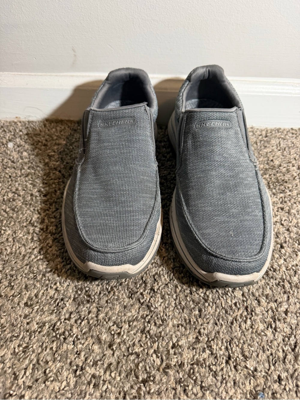 Skechers Men's Gray Slip-On Canvas Loafers